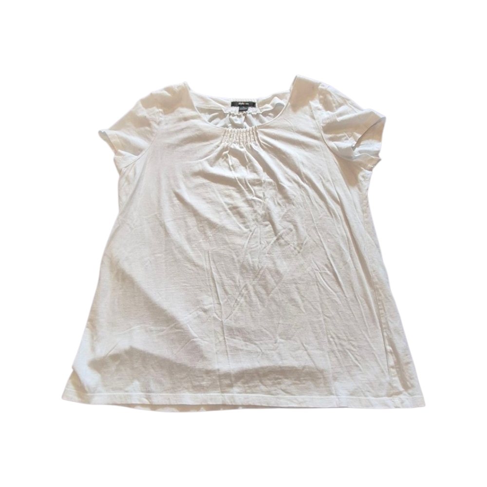 Style&Co White Short Sleeve Top
